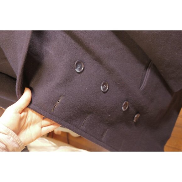 Custom tailored Dark Purple Wool Peacoat - Size 46 - Picture 2 of 10